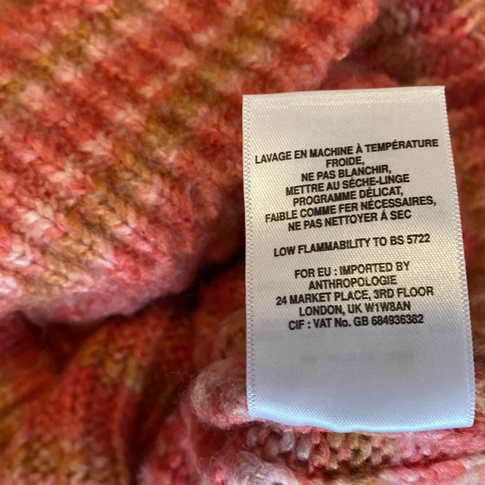 Anthropologie T.La Drea pink tan Space-Dyed Sweater, Size Medium